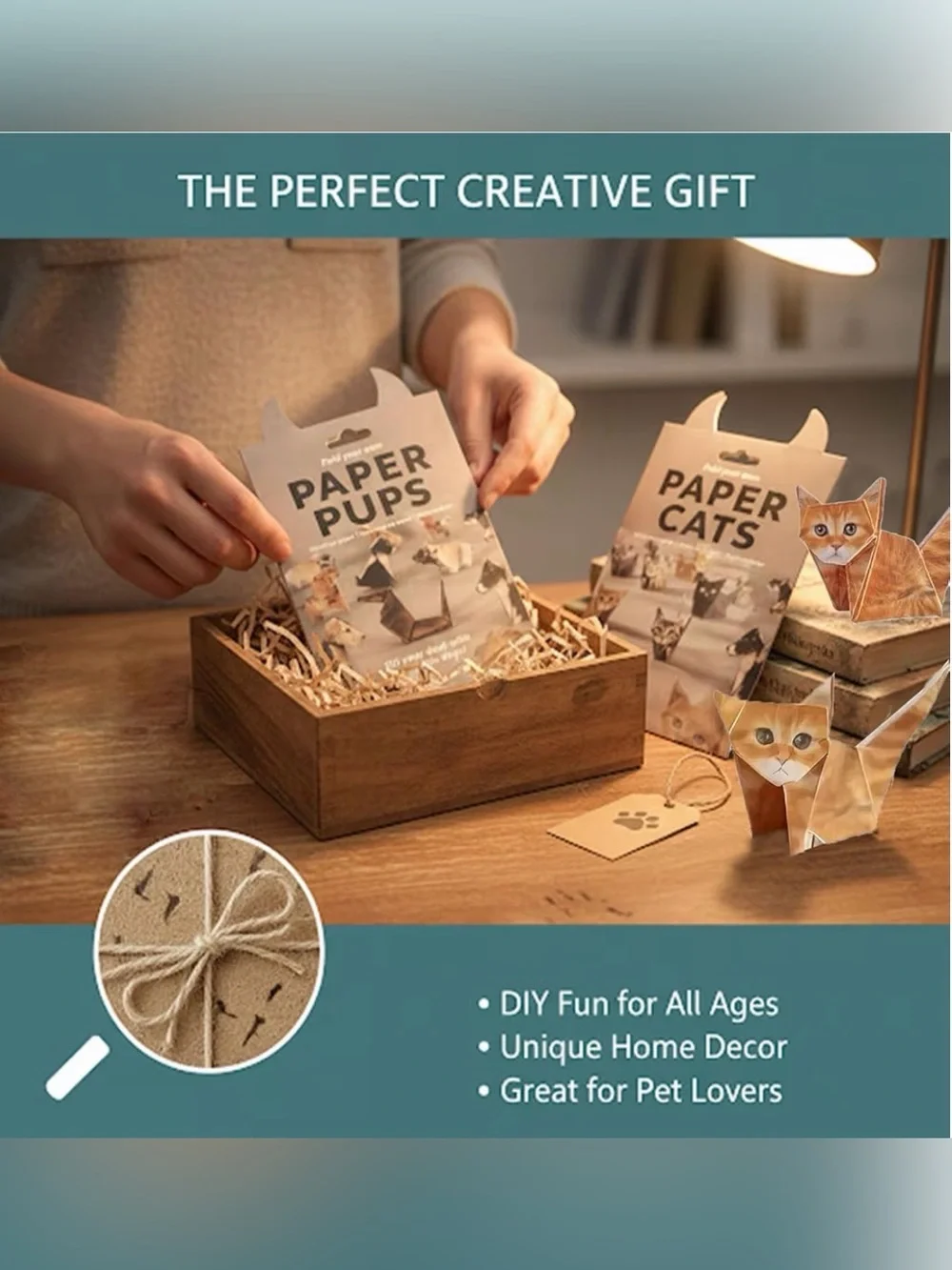 Fold Your Own Paper Cats Kit – Gray